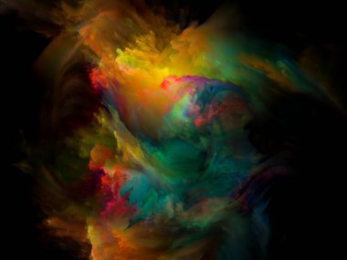 Tasarım, yaratıcılık, ilham ve sanat üzerine soyut arkaplan boyası. 3B Renk Serisi.