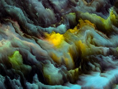 Renk Soyutlama. İmkansız Gezegen serisi. Sanat, yaratıcılık ve tasarım için canlı tonlar ve degradelerin etkileşimi