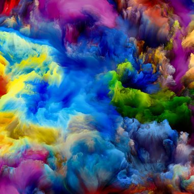 Bulutu boya. Renkli Rüya serisi. Gradyan ve spektral renklerden oluşan soyut tasarım hayal gücü, yaratıcılık ve sanat resimleriyle ilgili