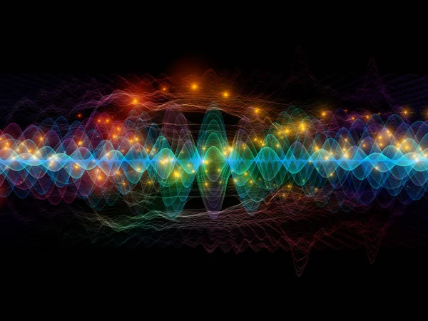 Fibers Oscillation Optical Flow Series Arrangement Color Lines Lights Isolated — Stock Photo, Image