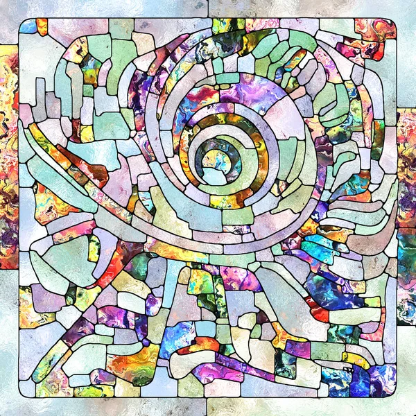 Church Glass Nature Serisi Sanat Tasarım Konularındaki Renk Doku Boyalı — Stok fotoğraf