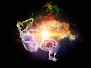 Sıvı Dünyası. Organik Numara serisi. Belirsizlik, kuantum teorisi, bilim ve felsefe projeleri için çarpıtılmış sayıların, ışıkların ve tasarım elementlerinin bileşimi