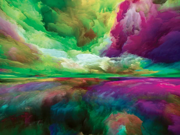 Regenbogenaufklärung Flucht Die Realität Abstraktes Arrangement Surrealer Sonnenaufgangsfarben Und Texturen — Stockfoto