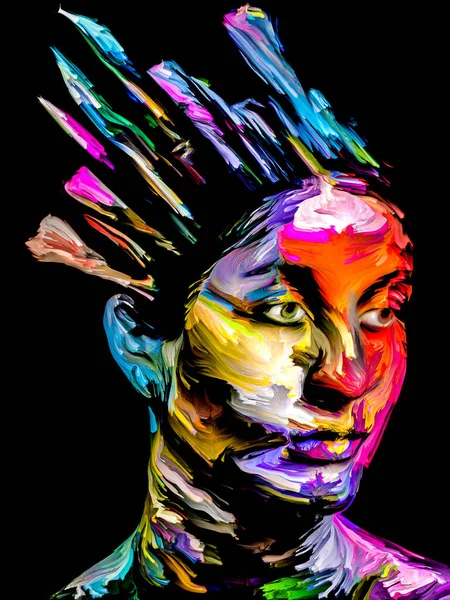 Spectral Woman Face Paint Series Composition Colorful Portrait Young Woman — Stock fotografie