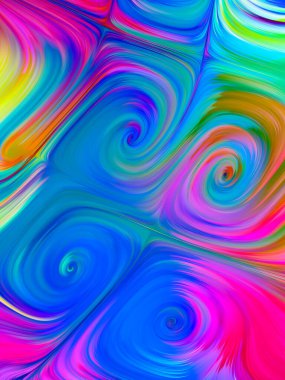 Hareket ve tasarım konularında dönen renkli boyalar. Renk serisinin parfümü.