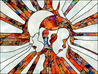 Işık kırıntıları. Lekeli Camlar Birliği serisi. Parçalanma, sanat, şiir ve tasarım konuları için renk ve doku parçalarının kompozisyonu