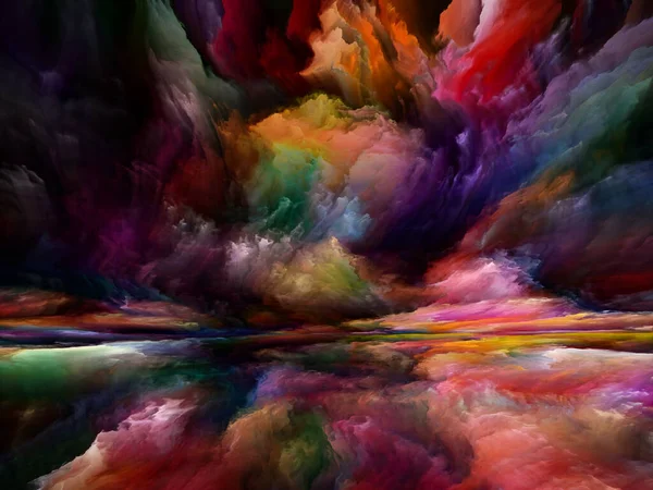 Rainbow Landscape Vidět Seriál Nikdy Svět Kompozice Barev Textur Gradientních — Stock fotografie