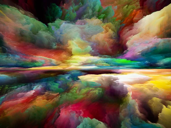 虹の風景 世界シリーズには登場しない 内側の生活 ドラマ 芸術とデザイン上のプロジェクトのための色 テクスチャとグラデーション雲の構成 — ストック写真