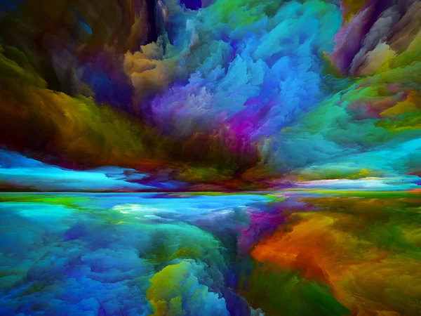 Misterio Del Paisaje Serie Sueños Color Composición Visualmente Agradable Pintura — Foto de Stock