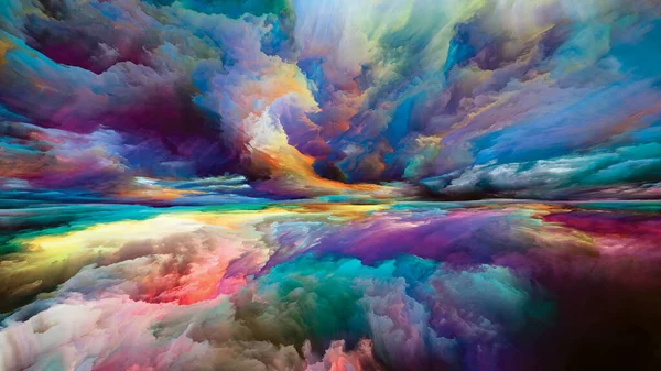 Paisagem Gradiente Ver Série Never World Interação Cores Texturas Nuvens — Fotografia de Stock