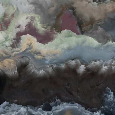 Üst Atmosfer Düşleri serisi. Dijital resim, yabancı dünyalar ve soyut sanat üzerine fraktal renk tuvali.