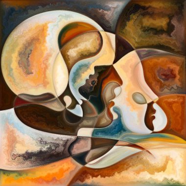 Canlı Zihinler. Colors In Us serisi. Yaşam, drama, şiir ve algı projeleri için insan siluetlerinin, sanat dokularının ve renklerin kompozisyonu