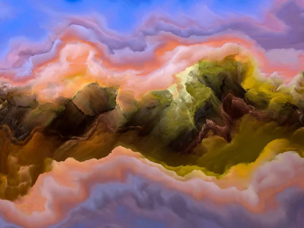 Abstract Landschap Onmogelijke Planeet Serie Abstracte Ordening Van Levendige Kleurschakeringen — Stockfoto