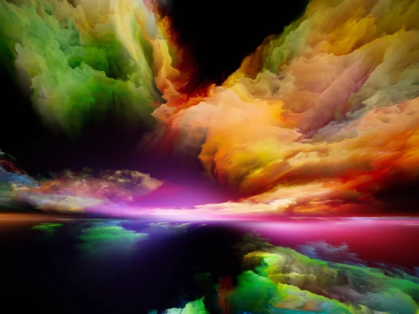 Land Awakening Escape Reality Series Graphic Composition Surreal Sunset Sunrise — Stock Photo, Image