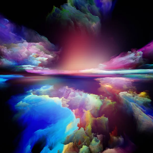 Спектральні Гори Втеча Серії Реалій Творче Розташування Сюрреалістичного Заходу Сонця — стокове фото