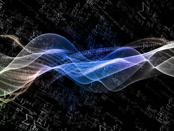Серія Sigma Field Взаємодія Цифрових Синусоїдних Хвиль Чисел Вогнів Математичних — стокове фото