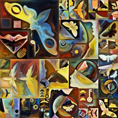 Şifre: Arama. Gizli şifre serisi. İnsan siluetlerinden, sanat dokularından ve renklerinden oluşan tasarım iç hayat, drama, şiir ve algı projelerinde arka plan görevi görecek şekilde etkileşim içinde.