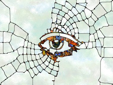 Soyut kavramlar için vitray efektleri üzerine sanat çalışması. Sanat ve tasarım projelerinde yaratıcı unsur olarak kullanılmak üzere