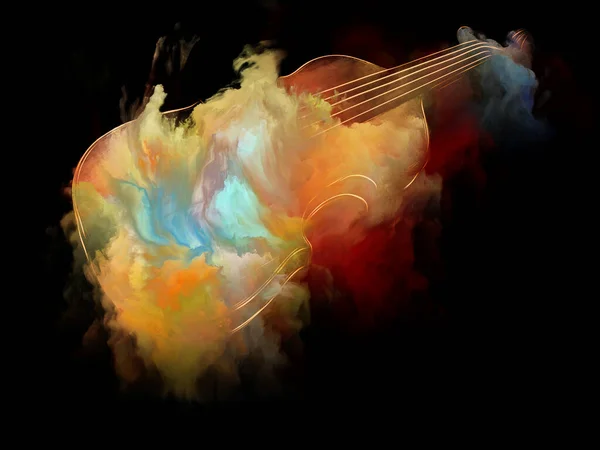 音乐梦系列 小提琴的背景和抽象的彩色颜料 以补充您的设计主题的乐器 表演艺术和创造力 — 图库照片