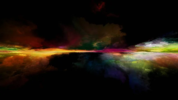 Faraway Skies Perspective Paint Serien Visuellt Tilltalande Sammansättning Moln Färger — Stockfoto