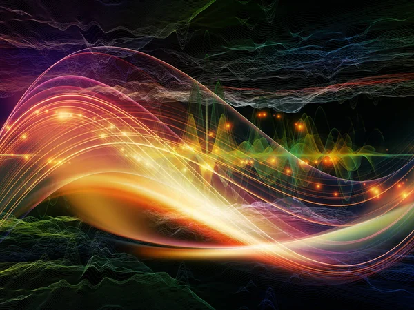 Multicolored Oscillation Optical Flow Series Background Design Color Lines Lights — Stock Photo, Image