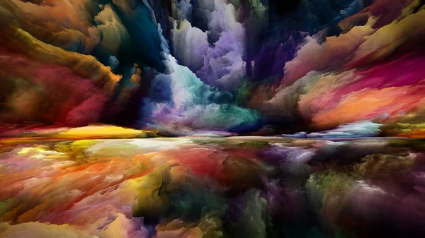 Gökyüzü Rüyaları Gerçekliğe Kaçış Dizisi Doğaüstü Günbatımı Renkleri Peyzaj Resimleri — Stok fotoğraf