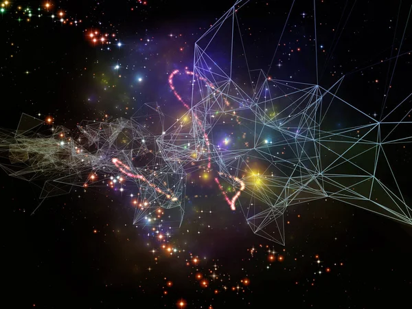 Serie Redes Virtuales Nube Líneas Conectadas Luces Elementos Cósmicos Integrados —  Fotos de Stock