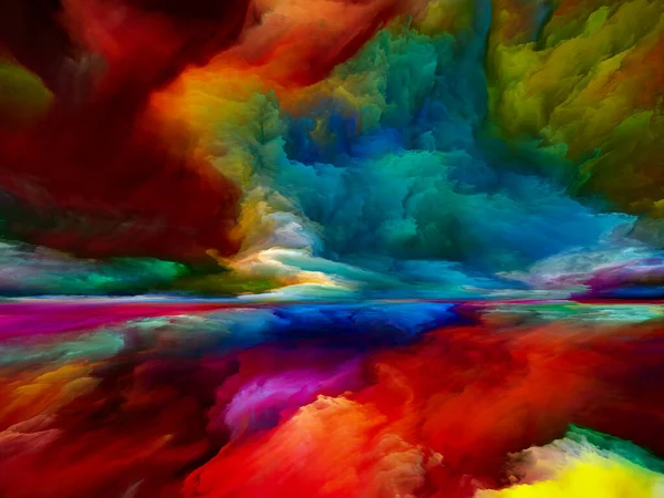 Vistas Färg Fly Till Verkligheten Serien Kreativa Arrangemang Surrealistiska Solnedgångens — Stockfoto