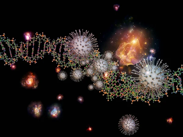 Coronavirus Chemistry Série Épidémies Virales Abstraction Artistique Composée Particules Coronavirus — Photo