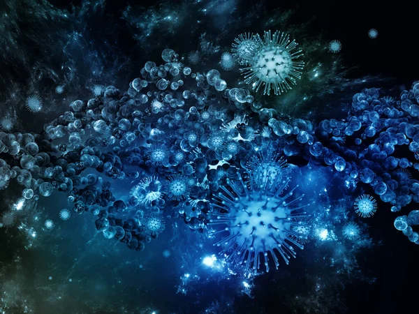 Coronavirus Research Serie Epidemica Virale Composizione Astratta Particelle Coronavirus Microelementi — Foto Stock