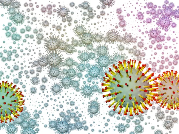 Mondi Coronavirus Serie Epidemica Virale Design Astratto Costituito Particelle Coronavirus — Foto Stock