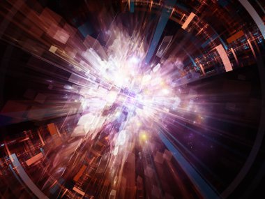 Teknolojinin üstel gelişimi. Bilim, eğitim ve teknoloji konularında hızlı genişleme kavramını resmetmek için matematikle oluşturulmuş soyut elementler.