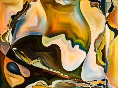 İç doku serisi. Zemin yüzler, renkler, Organik dokular, eğriler iç dünya, aşk, ilişkiler, ruh ve doğa konusundaki akan