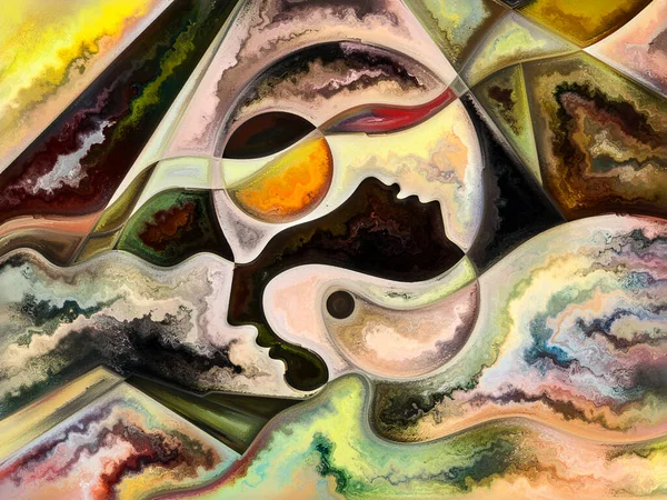 Relationships in Texture series. Abstract arrangement of people faces,  colors, organic textures, flowing curves suitable for projects on inner world, love, relationships, soul and Nature