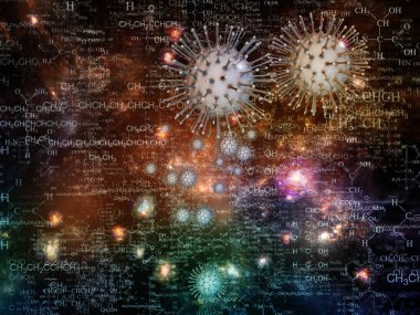 Coronavirus Gerçekliği. Viral Salgın Serisi. Virüs, salgın hastalık, enfeksiyon, hastalık ve sağlık konularındaki tasarımları tamamlamak için üç boyutlu Coronavirus parçacıkları ve mikro uzay elementleri