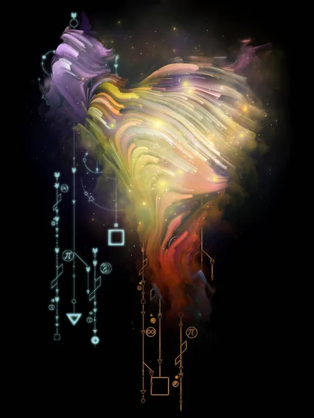 Geometry Ego Platonic Nebula Series Abstract Fractal Nebula Mystic Signs — Stock Photo, Image