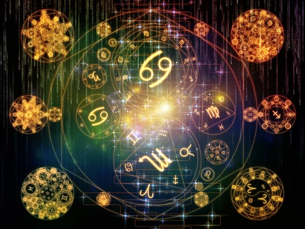 Heilige Geometrie Zodiac Symbool Samenstelling Het Onderwerp Van Magie Het — Stockfoto