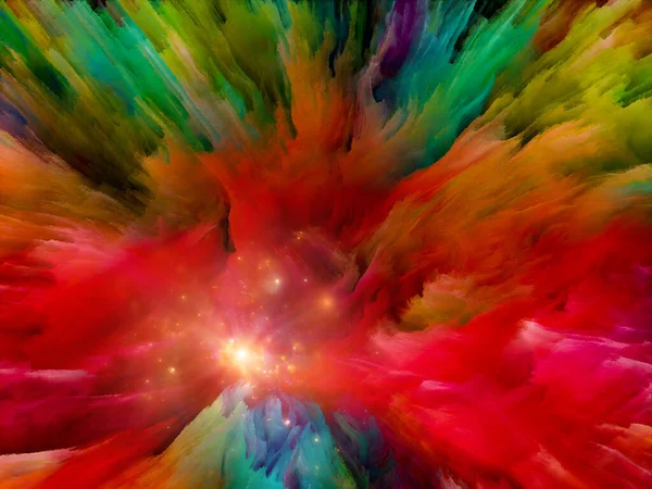 Wibrujące Płótna Abstrakcyjna Kompozycja Grubej Farby Kolorowej Światła Temat Kreatywności — Zdjęcie stockowe