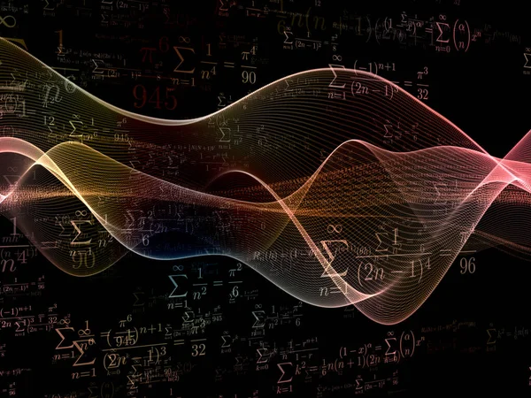 Sigma Field Serie Zusammenspiel Digitaler Sinuswellen Zahlen Lichter Und Mathematischer — Stockfoto