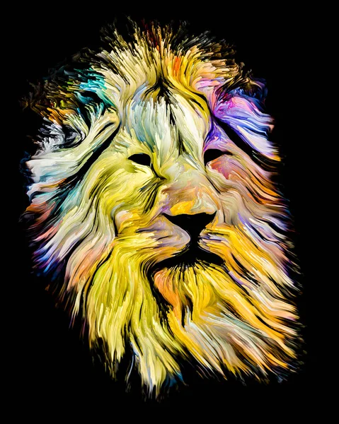 Σειρά Ζωογραφίας Κεφαλή Λιονταριού Πολύχρωμο Χρώμα Θέμα Φαντασία Δημιουργικότητα Και — Φωτογραφία Αρχείου