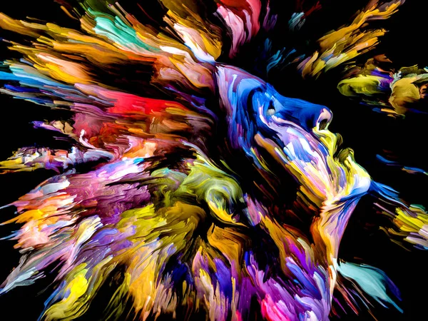 Цветная Женщина Абстрактный Цифровой Портрет Молодой Женщины Тему Творчества Воображения — стоковое фото