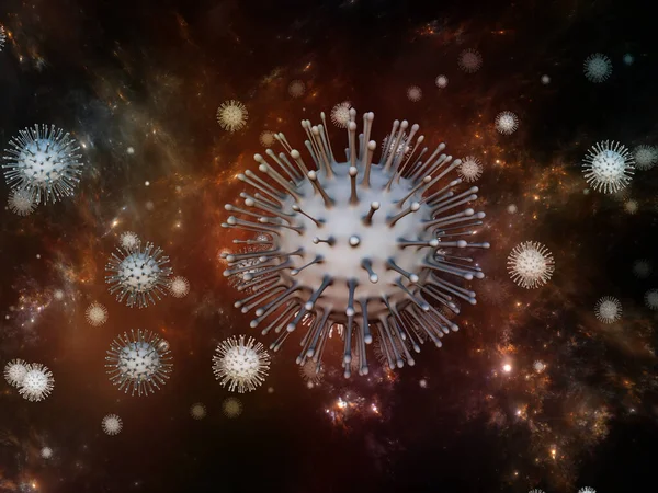 Viruslogica Virale Epidemische Serie Illustratie Van Coronavirus Deeltjes Micro Ruimte — Stockfoto