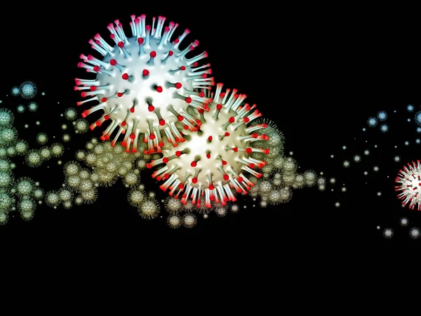 Coronavirus Dünyaları. Viral Salgın Serisi. Virüs, salgın hastalık, enfeksiyon, hastalık ve sağlık projelerinde kullanılmak üzere 3 boyutlu Coronavirus parçacıkları ve mikro uzay elementleri