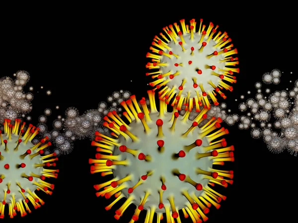 Coronavirus Logic Serie Epidemica Virale Illustrazione Particelle Coronavirus Microelementi Spaziali — Foto Stock
