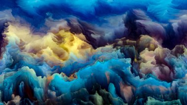 Jüpiter 'in üst atmosferi. İmkansız Gezegen serisi. Sanat, yaratıcılık ve tasarım üzerine çalışmalar için canlı renk ve gradyanların görsel olarak memnun edici bileşimi