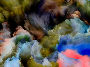 Bulutu boya. Renkli Rüya serisi. Gradyan ve spektral renklerden oluşan soyut tasarım hayal gücü, yaratıcılık ve sanat resimleriyle ilgili