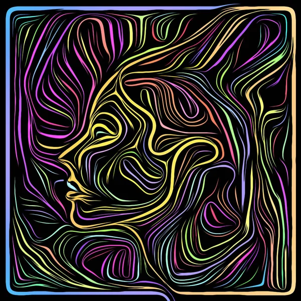 Inner Motion Life Lines Series Abstract Design Made Human Profile — Stock Photo, Image