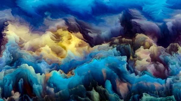Jüpiter 'in üst atmosferi. İmkansız Gezegen serisi. Sanat, yaratıcılık ve tasarım üzerine çalışmalar için canlı renk ve gradyanların görsel olarak memnun edici bileşimi
