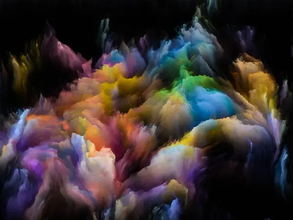 着色空间系列 三维变多云形成 创造力和教育主题的抽象 — 图库照片