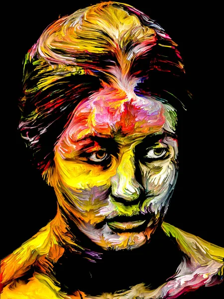 People Color Serie Bunt Gemaltes Abstraktes Porträt Einer Jungen Frau — Stockfoto